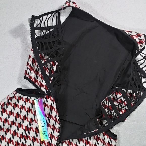 LAST ONE! Sz S.  Sleeveless Houndstooth Mini Dress - Picture 4 of 5